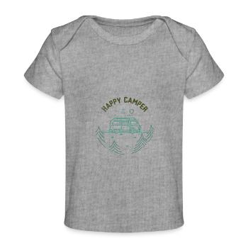 Happy Camper - Baby Premium Organic T-Shirt - Grau meliert - Vorne