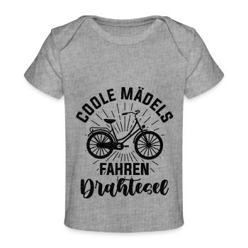Drahtesel Fahrradfahren Fahrradfahrer Radfahren - Baby Premium Organic T-Shirt - Grau meliert - Vorne