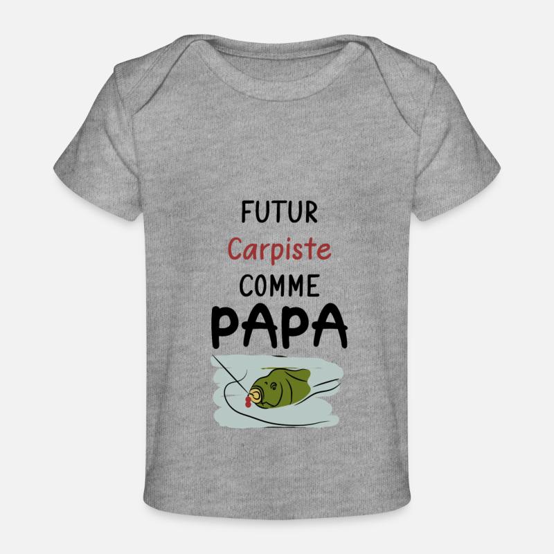 Futur Carpiste comme Papa - T-shirt Premium bébé bio - gris chiné