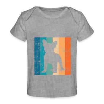 Bulldog Frenchie Dog Dog Lover Retro - T-shirt Premium bébé bio - gris chiné - Devant