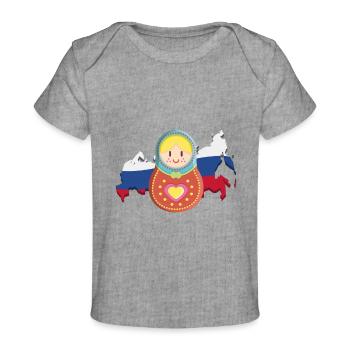 Matriochka russe Russie - T-shirt Premium bébé bio - gris chiné - Devant