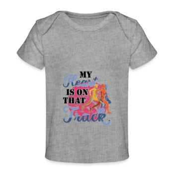 Mein Herz Ist Auf Dieser Strecke Läufer - Baby Premium Organic T-Shirt - Grau meliert - Vorne