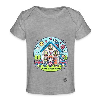 Home Sweet Home, Maman - T-shirt Premium bébé bio - gris chiné - Devant
