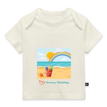 Summer holidays at the beach, sea, sand and sun - Baby Premium Organic T-shirt - dark navy - Front