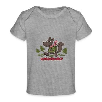 Wanderwolf - Baby Premium Organic T-Shirt - Grau meliert - Vorne