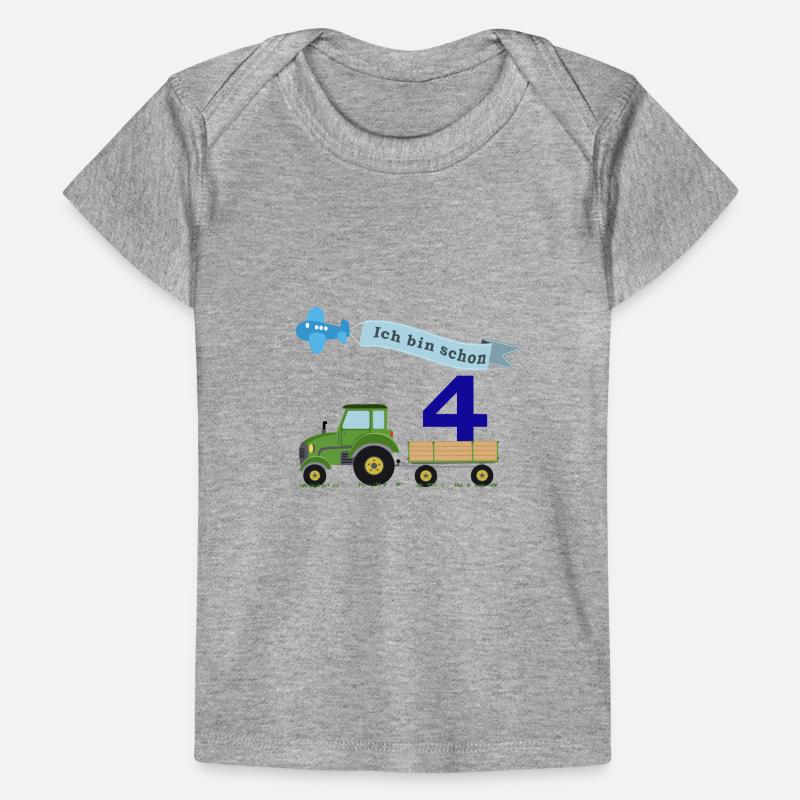 Vierter Geburtstag mit Traktor Baby Premium Organic T-Shirt