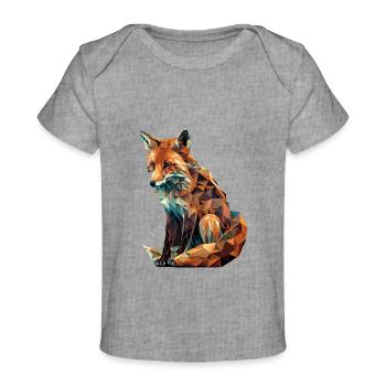 Renard de forme géométrique - T-shirt Premium bébé bio - gris chiné - Devant