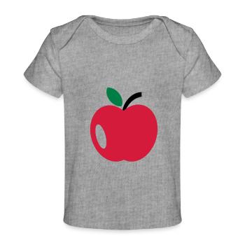Apfel - Baby Premium Organic T-Shirt - Grau meliert - Vorne