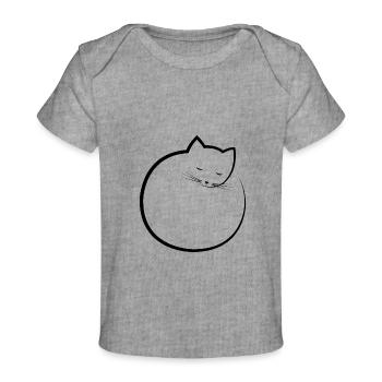 sleeping cat - Baby Premium Organic T-shirt - heather grey - Front