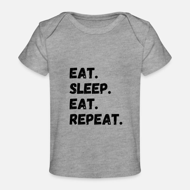 Manger dormir Manger Répéter - T-shirt Premium bébé bio - gris chiné