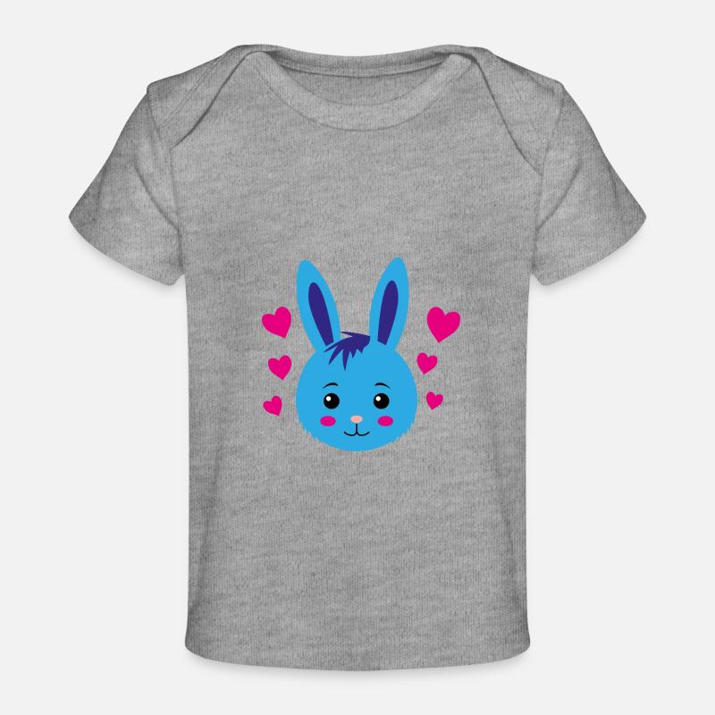 Cœurs de lapin - T-shirt Premium bébé bio - gris chiné