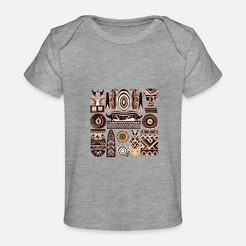 Folklor afrykański - Koszulka Premium niemowlęca bio - szary melanż