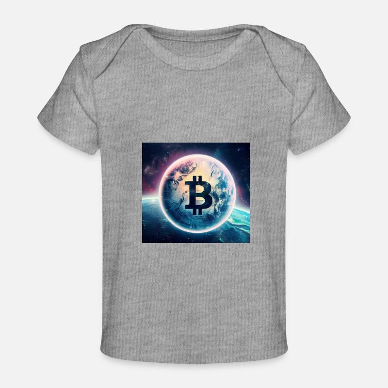 Bitcoin découvre l’espace - T-shirt Premium bébé bio - gris chiné
