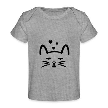 kitty love cats love - Baby Premium Organic T-shirt - heather grey - Front