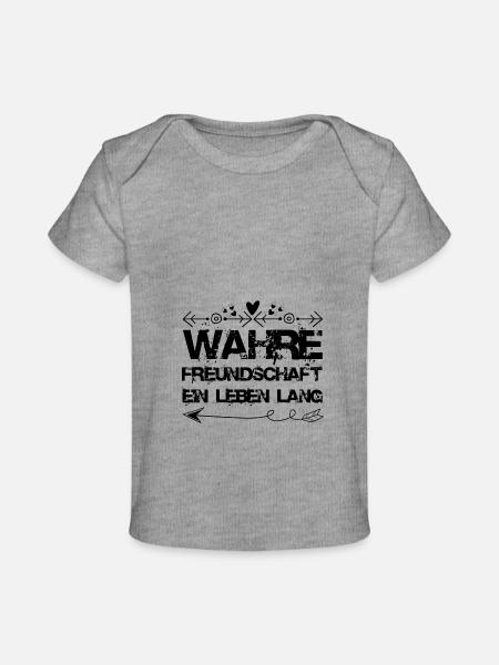 Freundschaft Spruch - Baby Premium Organic T-Shirt - Grau meliert
