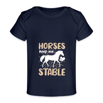 Pferde hält mich stabil - Baby Premium Organic T-Shirt - Dunkelnavy - Vorne