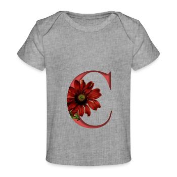 Alphabet, lettre C, Échinacée - T-shirt Premium bébé bio - gris chiné - Devant