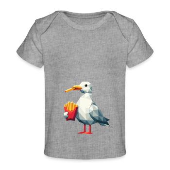 Moin North Sea Seagull Polygon French Fries Beak Food - Baby Premium Organic T-shirt - heather grey - Front