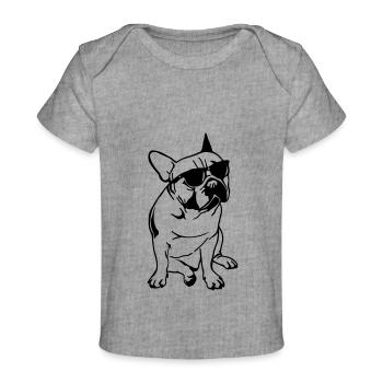Le Bouledogue Français au soleil - T-shirt Premium bébé bio - gris chiné - Devant