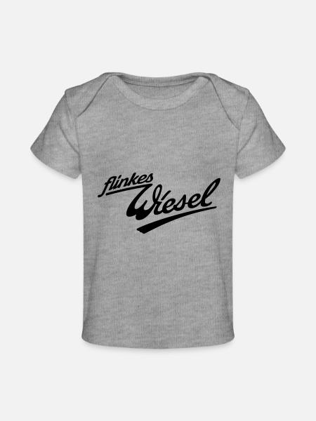 Flinkes Wiesel Logo - Baby Premium Organic T-Shirt - Grau meliert