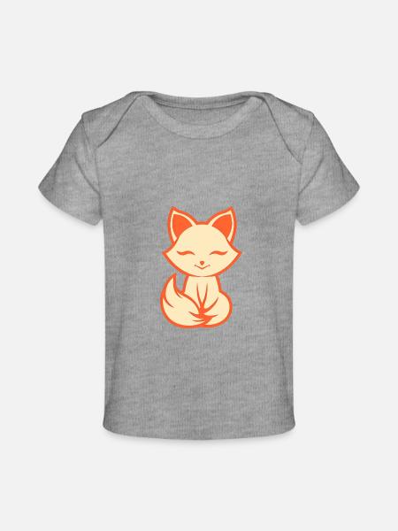 Fuchs Logo, einfaches Fuchs Design - Baby Premium Organic T-Shirt - Grau meliert