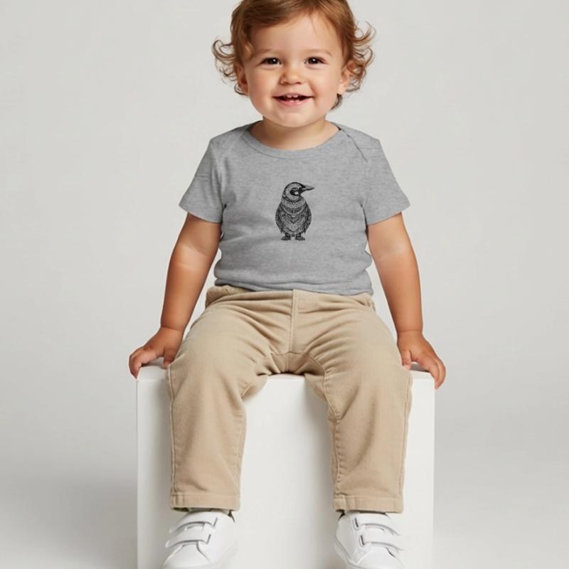 Cool penguin with boho ethno patterns in black Baby Premium Organic T-shirt