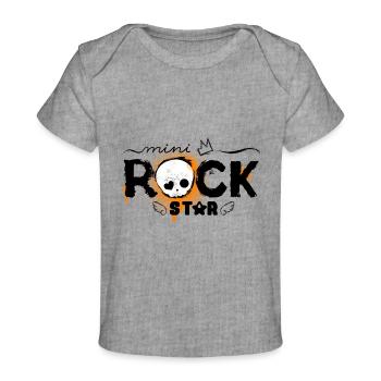 Kleine rockster met schattig-coole schedel - Baby Premium t-shirt biologisch - grijs gemêleerd - Voor