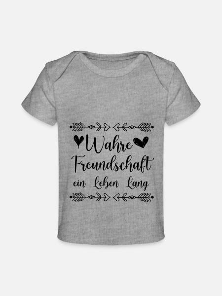 Freundschaft Spruch - Baby Premium Organic T-Shirt - Grau meliert