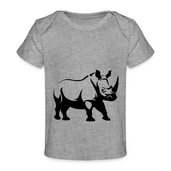 Bien-être animal rhinocéros - T-shirt Premium bébé bio - gris chiné - Devant