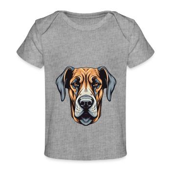 Great Dane Dog Head - Baby Premium Organic T-shirt - heather grey - Front