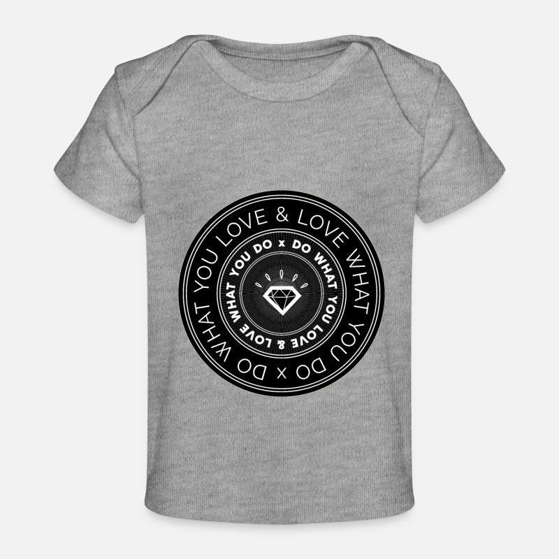 Faites ce que vous aimez et aimez ce que vous faites noir sur blanc - T-shirt Premium bébé bio - gris chiné