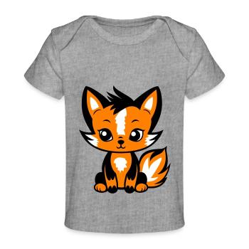 Renard Animal Bébé - T-shirt Premium bébé bio - gris chiné - Devant