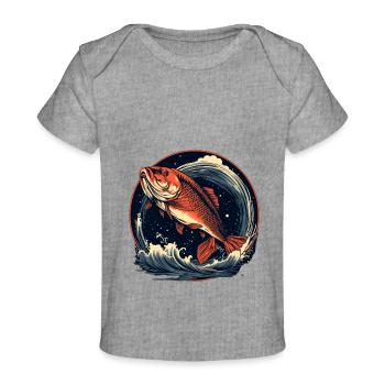 Angling - Baby Premium Organic T-shirt - heather grey - Front