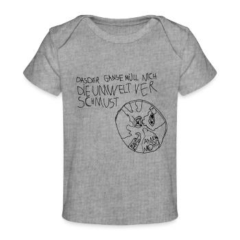 Umweltverschmusung - Baby Premium Organic T-Shirt - Grau meliert - Vorne