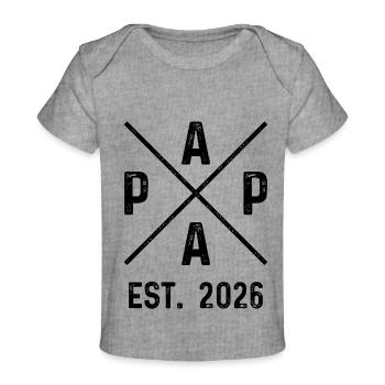 Papa Est. 2026 - Baby Premium Organic T-Shirt - Grau meliert - Vorne