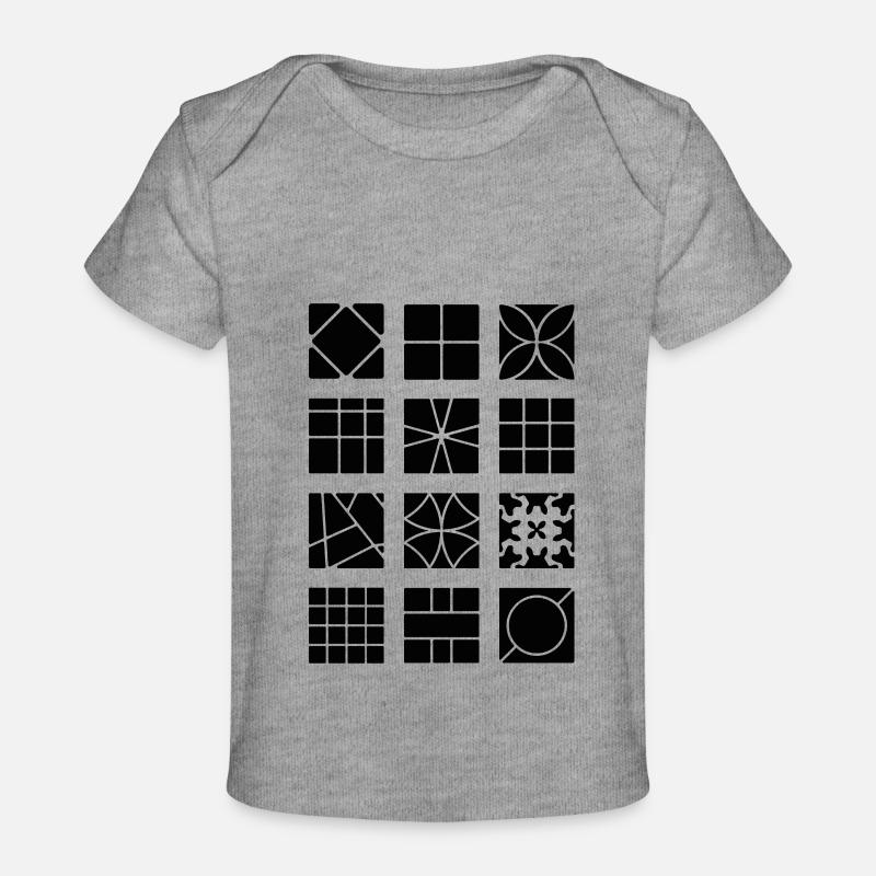 Cubes noirs - T-shirt Premium bébé bio - gris chiné