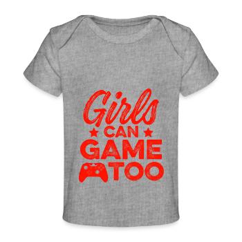 girl gamer girl - Baby Premium Organic T-shirt - heather grey - Front