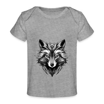 Fox Animal Head - Baby Premium Organic T-shirt - heather grey - Front