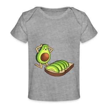 Traurige Avocado - Baby Premium Organic T-Shirt - Grau meliert - Vorne