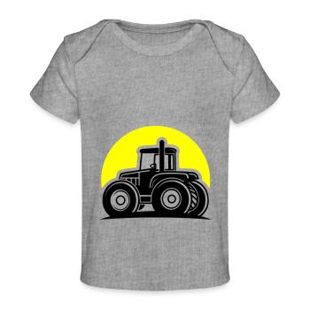 Traktor Icon Farmer Symbol - Baby Premium Organic T-Shirt - Grau meliert - Vorne