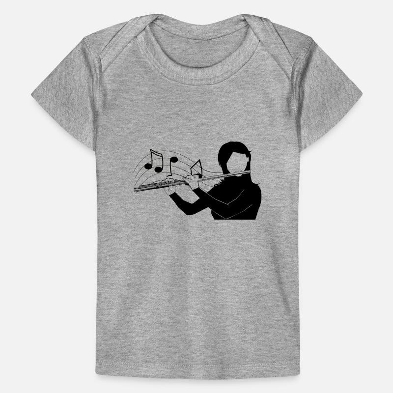 Flute player musical note Baby Premium Organic T-shirt