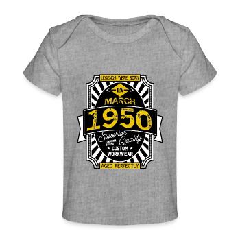 1950 MARCH - Baby Premium Organic T-shirt - heather grey - Front