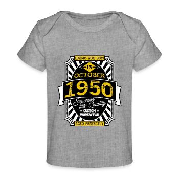 1950 OCTOBER - Baby Premium Organic T-shirt - heather grey - Front
