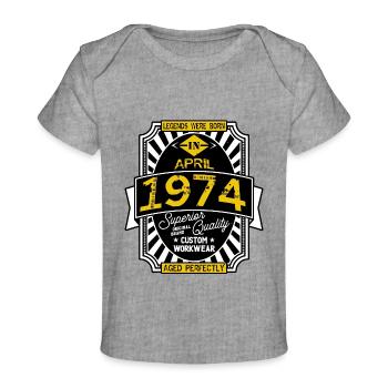 April 1974 - Baby Premium Organic T-Shirt - Grau meliert - Vorne