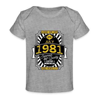 1981 JULI - Baby Premium Organic T-Shirt - Grau meliert - Vorne