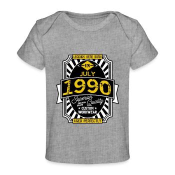 1990 JULI - Baby Premium Organic T-Shirt - Grau meliert - Vorne