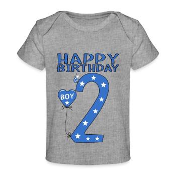 2. Geburtstag Junge Maikäfer - Baby Premium Organic T-Shirt - Grau meliert - Vorne
