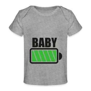 BABY CHARGED BATTERY - Baby Premium Organic T-shirt - heather grey - Front