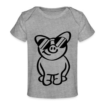 Cool Pig - Baby Premium Organic T-Shirt - Grau meliert - Vorne