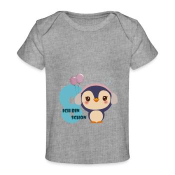 Kleiner süßer Pinguin zum 8. Geburtstag - Baby Premium Organic T-Shirt - Grau meliert - Vorne